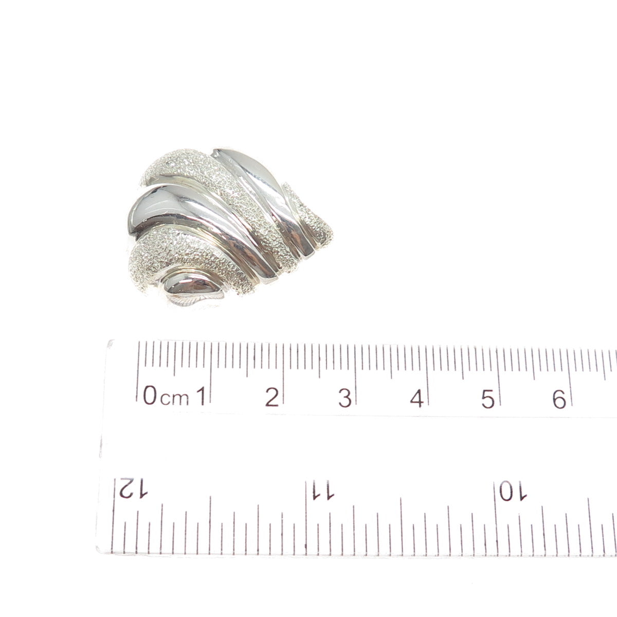 MILOR 925 Sterling Silver Vintage Italy Modernist Seashell Slide Pendant