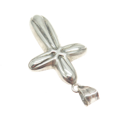 925 Sterling Silver Vintage Modernist Cross Pendant