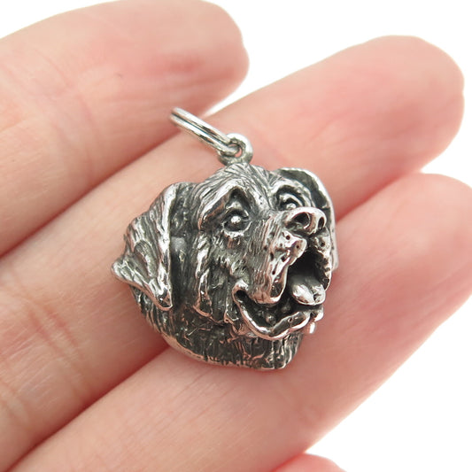 MOUNTAIN NEST 925 Sterling Silver Vintage Saint Bernard Dog Charm Pendant