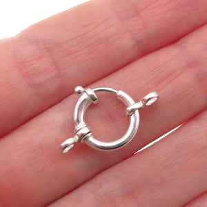 925 Sterling Silver Vintage Bracelet / Necklace Spring Ring Lock Clasp
