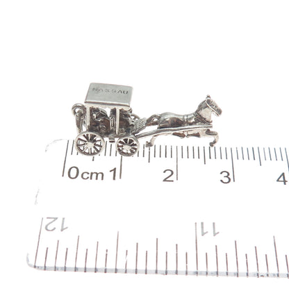 PAYTON PEPPER & SONS Sterling Vintage 1956 Birmingham Horse Carriage 3D Pendant