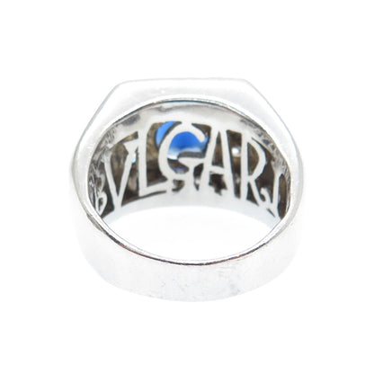 925 Sterling Silver Round-Cut Blue & White C Z Ring Size 10.25
