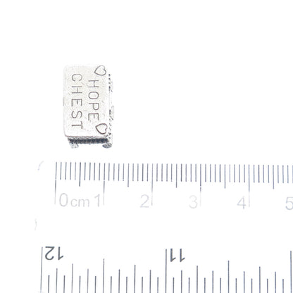 BEAU 925 Sterling Silver Vintage Hope Chest Minimalist Box Charm Pendant
