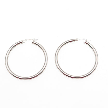 925 Sterling Silver Tube Hoop Earrings
