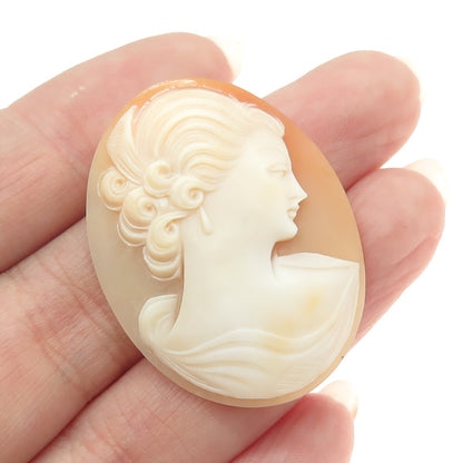 Antique Victorian Real Carved Mother-of-Pearl Lady Cameo