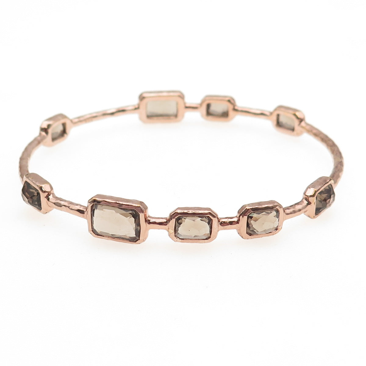 IPPOLITA Sterling Rose Gold Plated Real Smoky Quartz Rock Candy Bracelet 7.75"