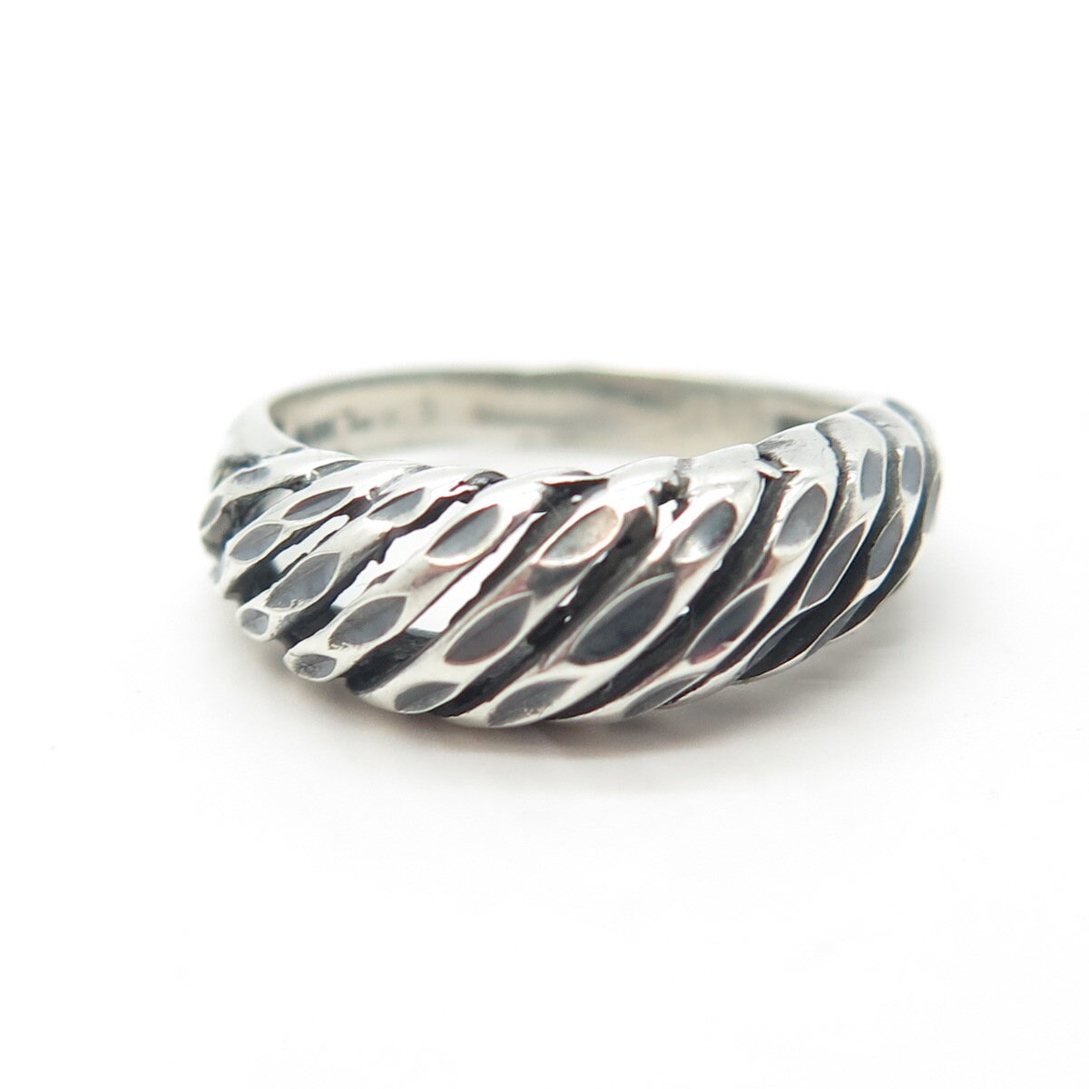 925 Sterling Silver Vintage Modernist Ring Size 5.25