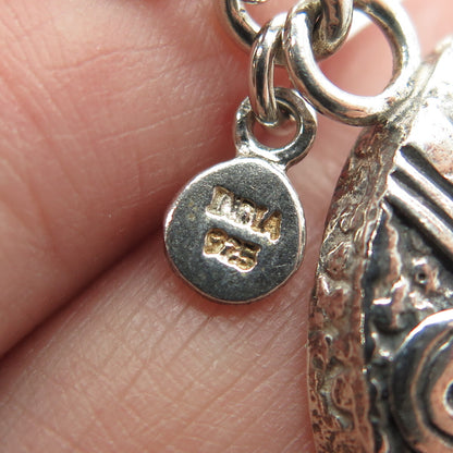 SILPADA 925 Sterling Silver Vintage Ancient Scroll Panel Link Bracelet 7.5"
