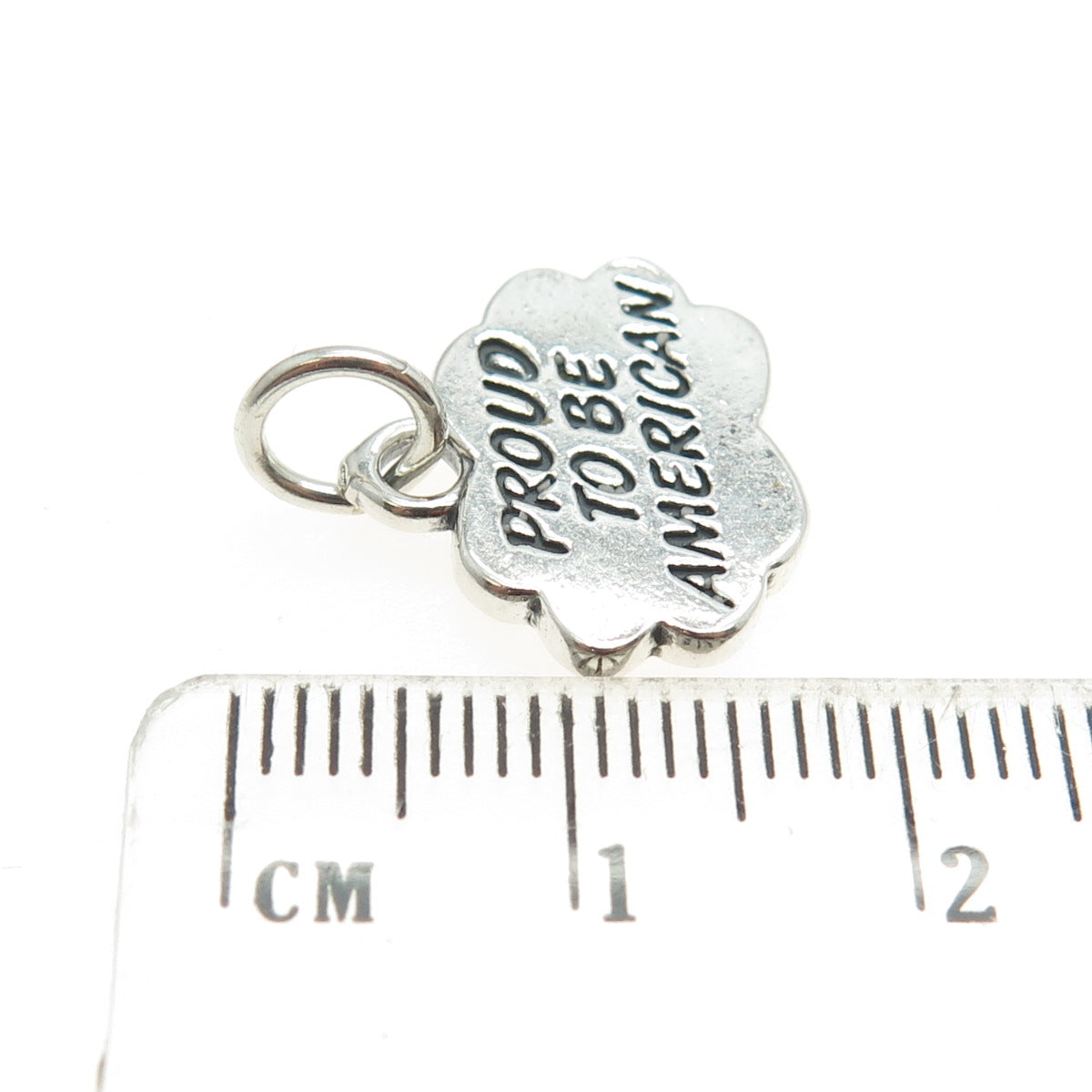 925 Sterling Silver Vintage "Proud To Be American" Charm Pendant