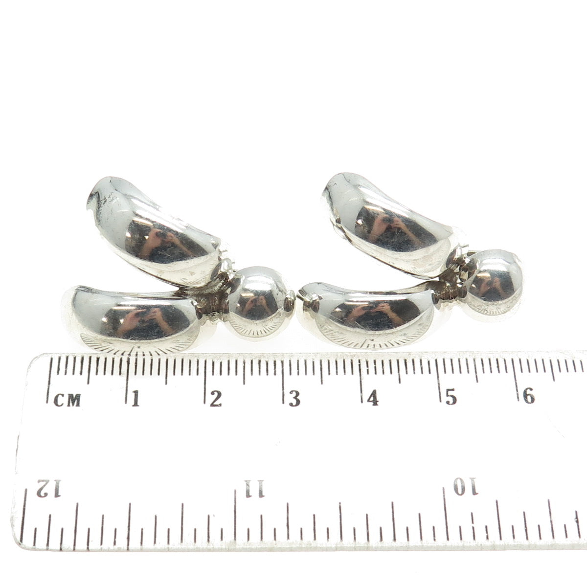 925 Sterling Silver Vintage Modernist Screw Back Earrings