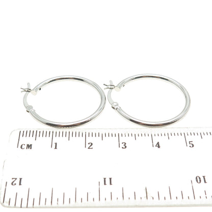 925 Sterling Silver Classic Hinged Hoop Earrings