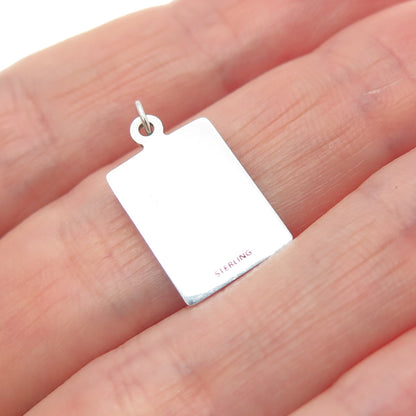 925 Sterling Red Enamel I'm Single It Doesn't Mean I'm Alone Minimalist Pendant