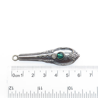 925 Sterling Silver Antique 1948 Real Abalone Shell Remembrance Pendant