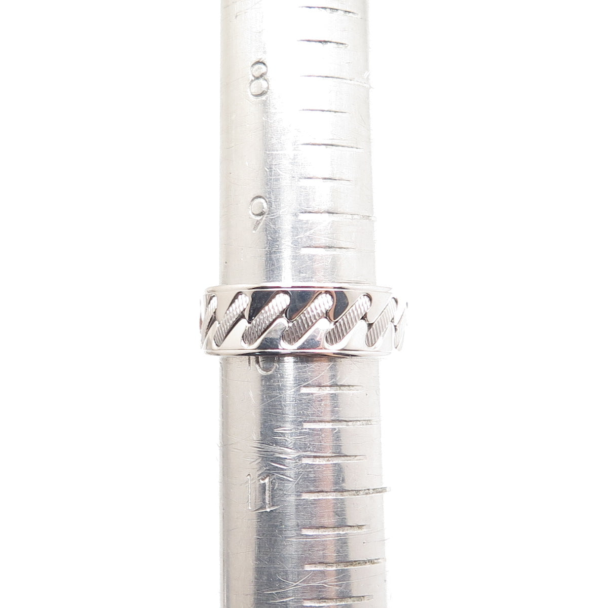 NEOS 925 Sterling Silver Textured Sewing Stitches Band Ring Size 10