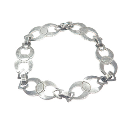 ORBE 925 Sterling Silver Vintage Italy Modernist Infinity Link Bracelet 7.25"