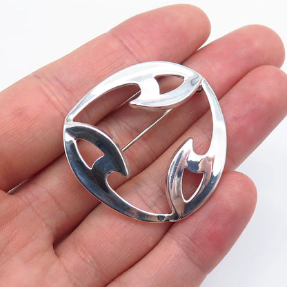 925 Sterling Silver Vintage Denmark Modernist Pin Brooch