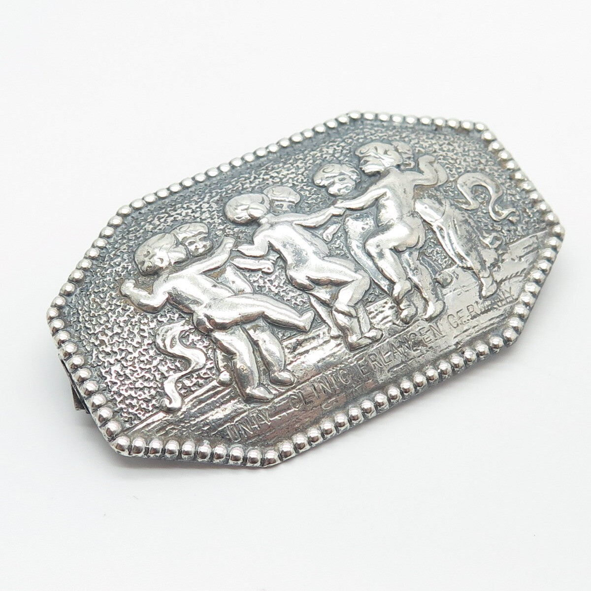 800 Silver Vintage Germany Dancing Children Pin Brooch
