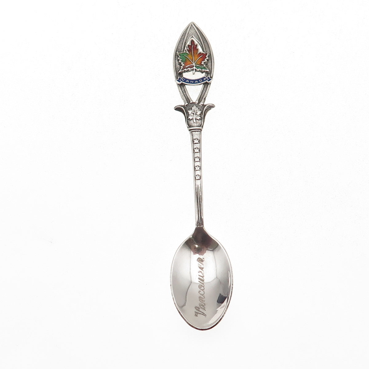 925 Sterling Silver Antique Art Deco Enamel Vancouver Canada Coffee Spoon