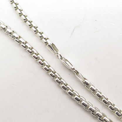 925 Sterling Silver Box Chain Necklace 16"