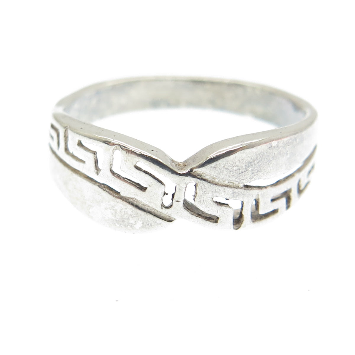 925 Sterling Silver Vintage Greek Maze Infinity Ring Size 6.25