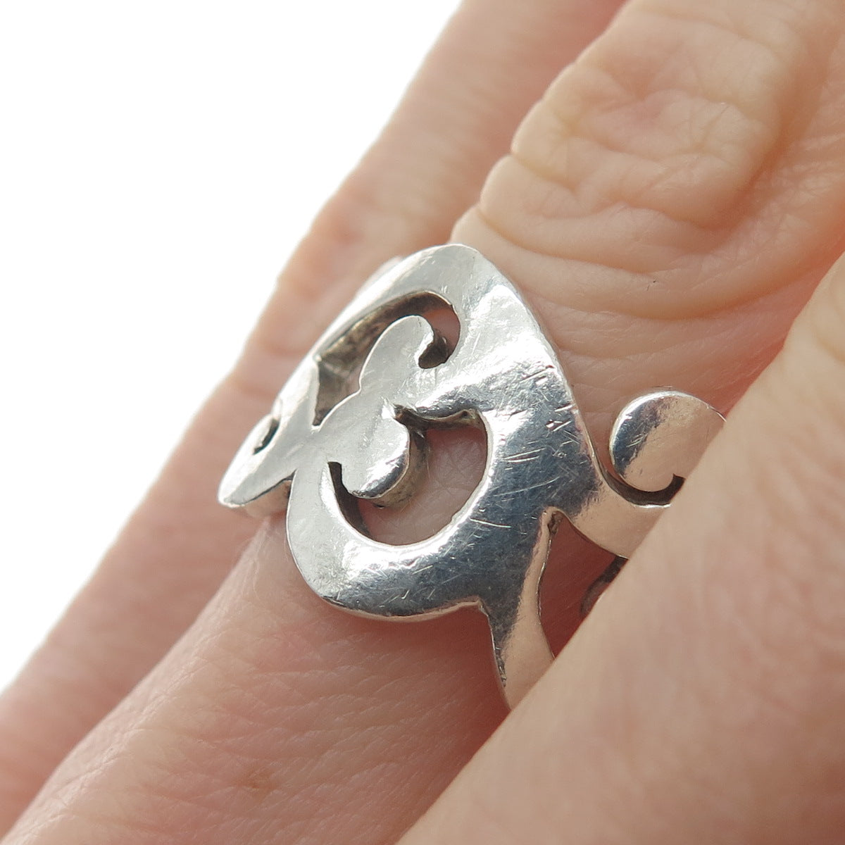SILPADA 925 Sterling Silver Vintage Modernist Swirl Ring Size 8.75
