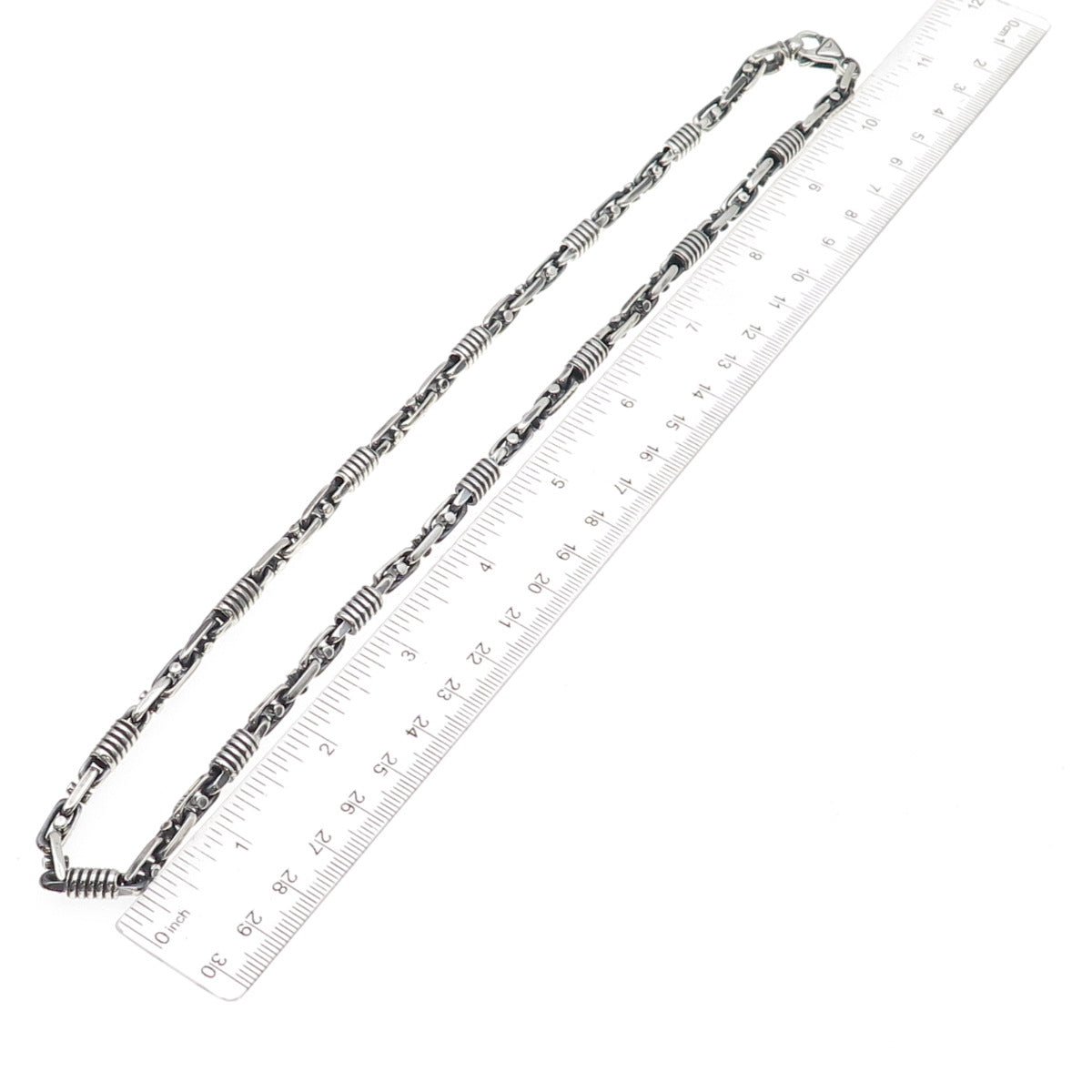Braccio 925 Sterling Silver Vintage Anchor Chain Necklace 22"