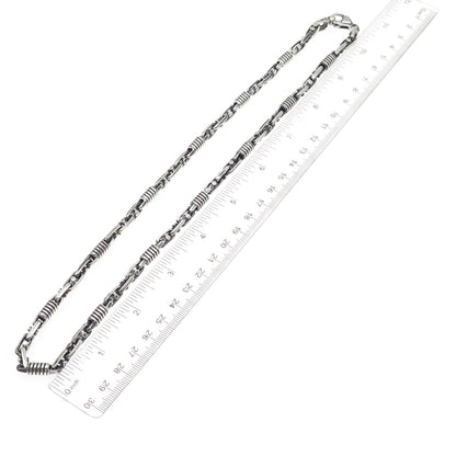 Braccio 925 Sterling Silver Vintage Anchor Chain Necklace 22"
