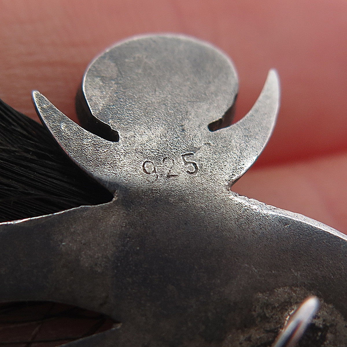 925 Sterling 14K Gold Vintage Real Opal Feather Fairy Centerpiece Slide Pendant