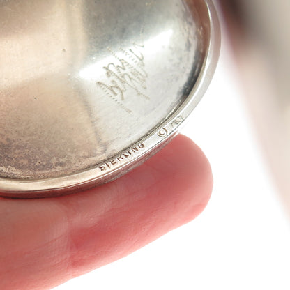 Beth Rollin Sterling Silver Vintage Modernist Wide Adjustable Cuff Bracelet 7"