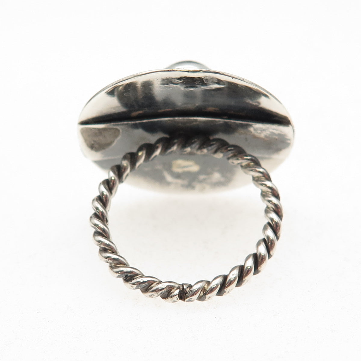 Old Pawn 925 Sterling Silver Vintage Southwestern Lapis Tribal Ring Size 6.5