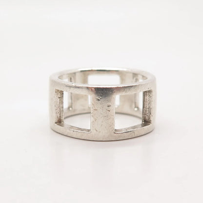 925 Sterling Silver Vintage SMW Open Band Ring Size 6.25