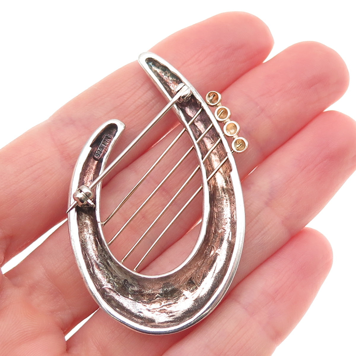 Rachel Gera Sterling Silver & 14K Gold Hadassah Keepers of the Gate Pin Brooch