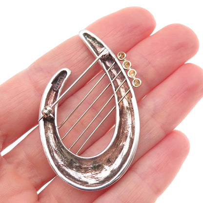 Rachel Gera Sterling Silver & 14K Gold Hadassah Keepers of the Gate Pin Brooch
