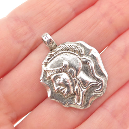 925 Sterling Silver Vintage Italy Athena Goin Charm Pendant