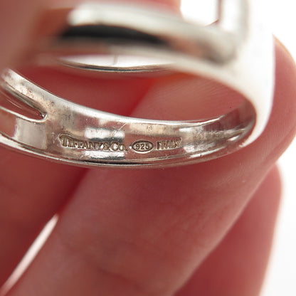 Tiffany & Co. 925 Sterling Silver Vintage Zig Zag Band Ring Size 8.75