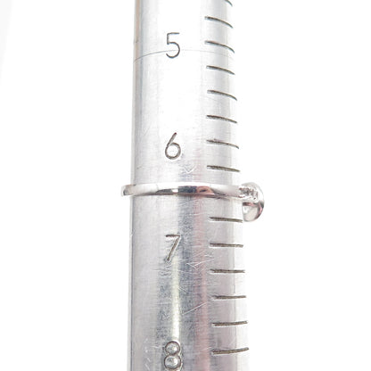 925 Sterling Silver Real Round-Cut White Topaz Engagement Ring Size 6.5