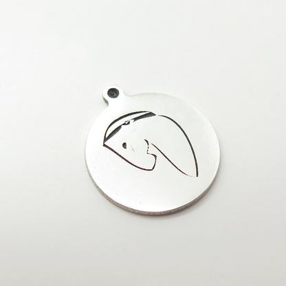 925 Sterling Silver USA Two In Town Horse Charm Pendant