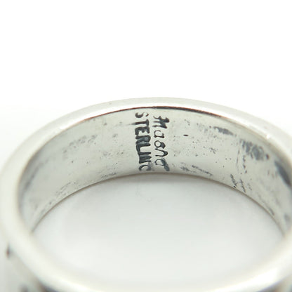 925 Sterling Silver Vintage Water Pattern Band Ring Size 5
