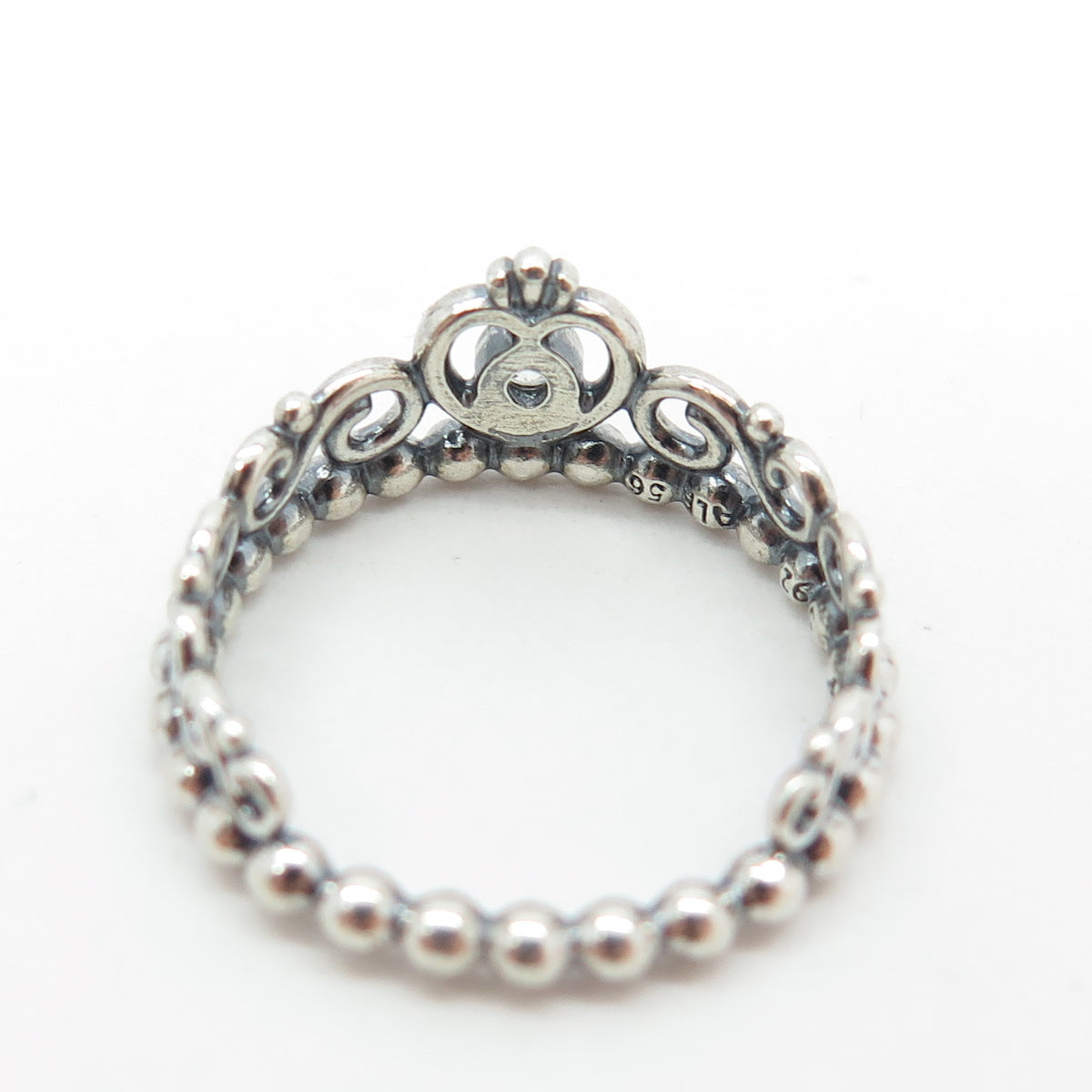 PANDORA 925 Sterling Silver Round-Cut C Z My Princess Tiara Ring Size 7.75