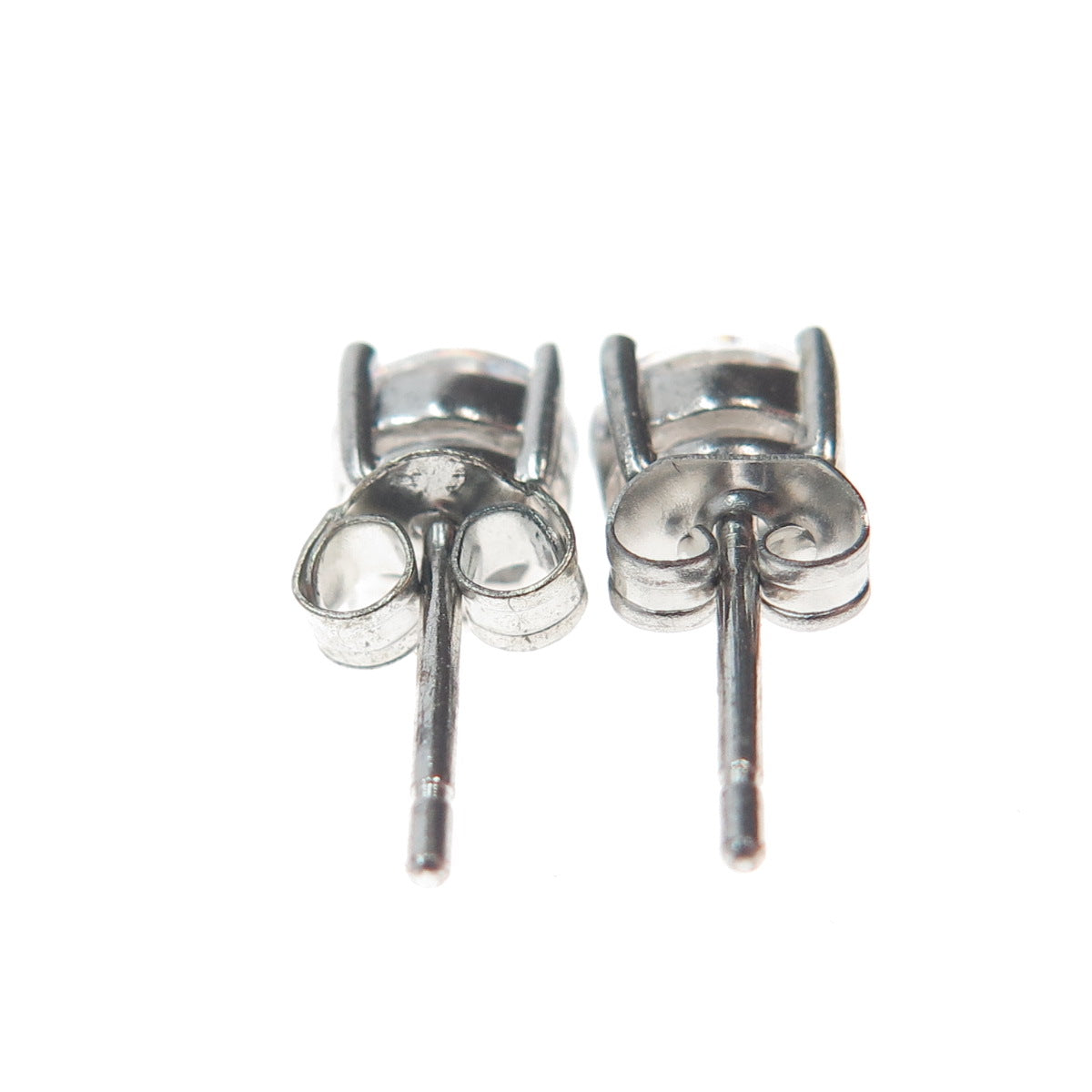 925 Sterling Silver Round-Cut C Z Stud Earrings