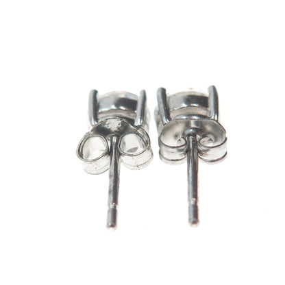 925 Sterling Silver Round-Cut C Z Stud Earrings