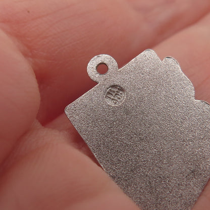 Rembrandt RQC 925 Sterling Silver Vintage Arizona State Map Mini Charm Pendant