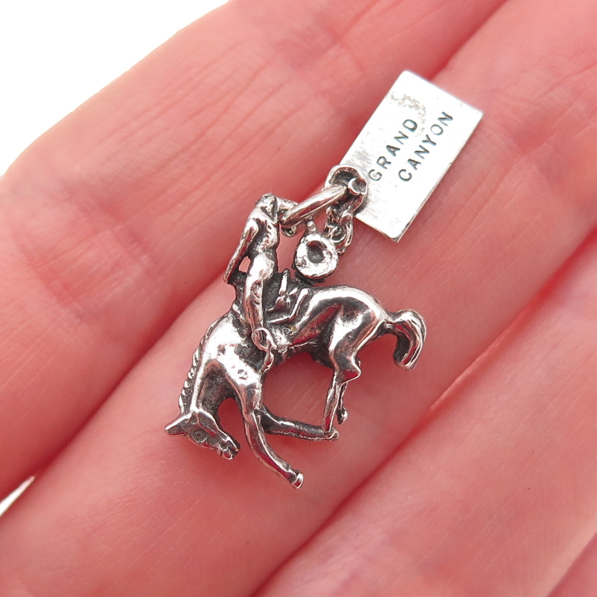 Bell Trading Post Sterling Silver Vintage Headless Horseman Mini Charm Pendant