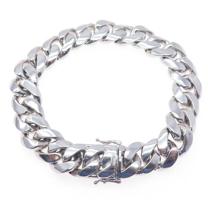 AMINOV 925 Sterling Silver Heavy 55.5g Hollow Cuban Link Bracelet 8.75"