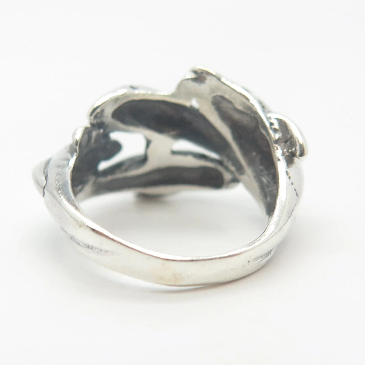 925 Sterling Silver Vintage Friendly Dolphin Ring Size 4.25