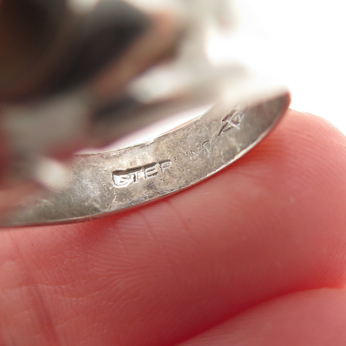 VARGAS 925 Sterling Silver Antique Art Deco Real Tiger Eye Ring Size 6