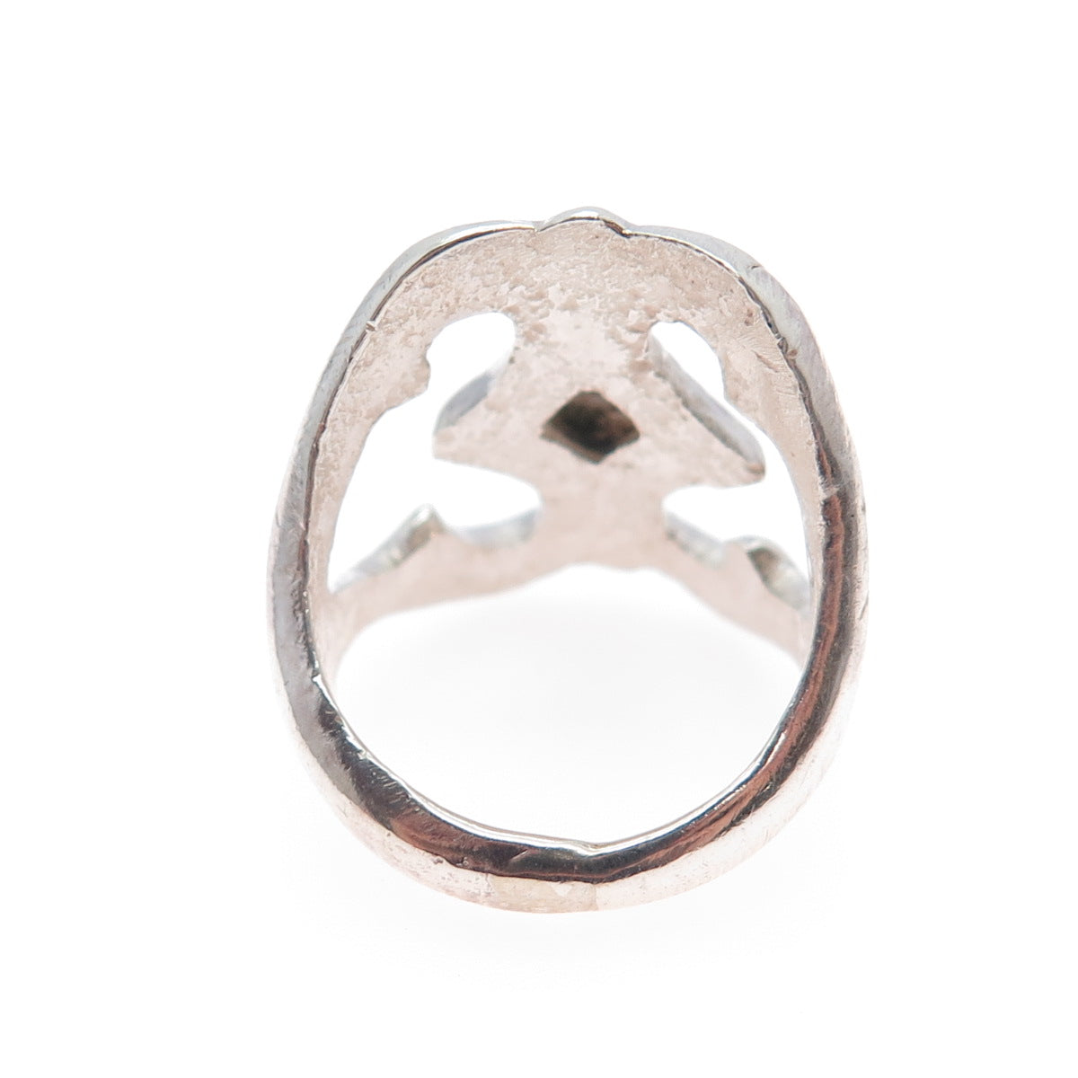 Old Pawn 925 Sterling Silver Vintage Southwestern Turquoise Tribal Ring Size 8