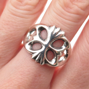 Old Pawn 925 Sterling Silver Vintage Southwestern Oxidized Tribal Ring Size 8