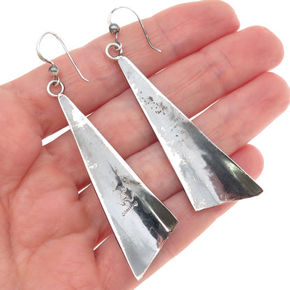 Terry Wadsworth Hopi Old Pawn 925 Sterling Silver Vintage Tribal Dangle Earrings