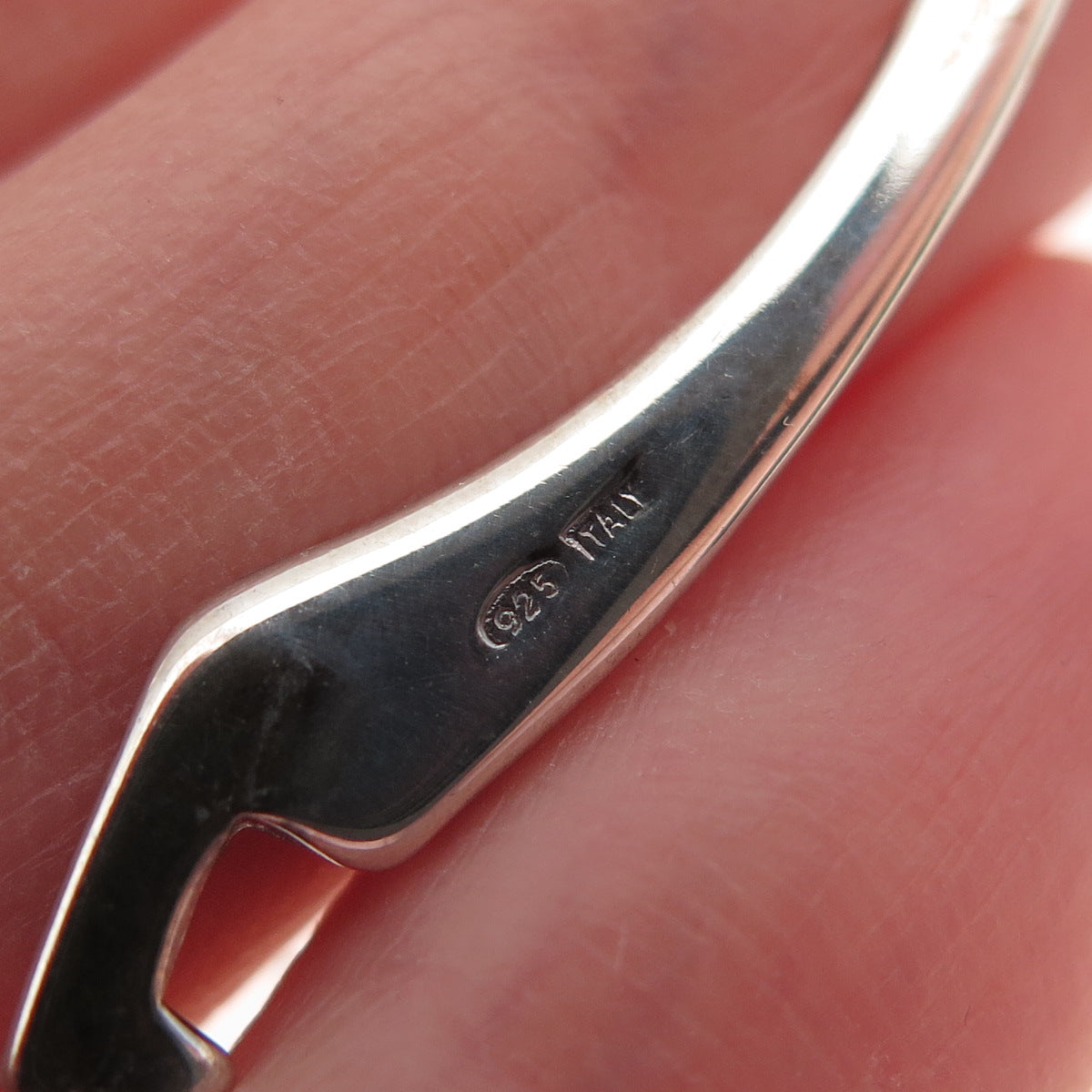 RINGWARE 925 Sterling Vintage Italy Real Diamond Northwest Passage Key Fob Chain